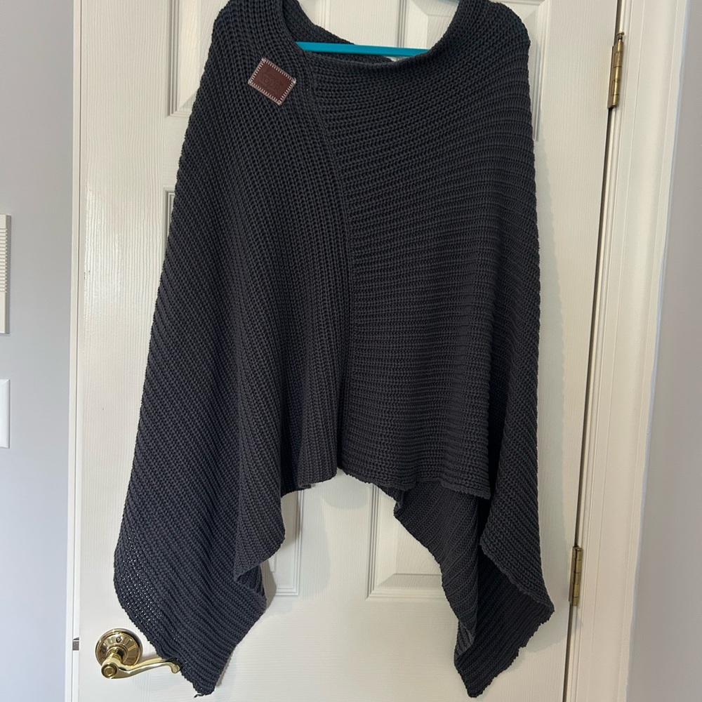 Love Your Melon dark grey Shrug Poncho Sweater